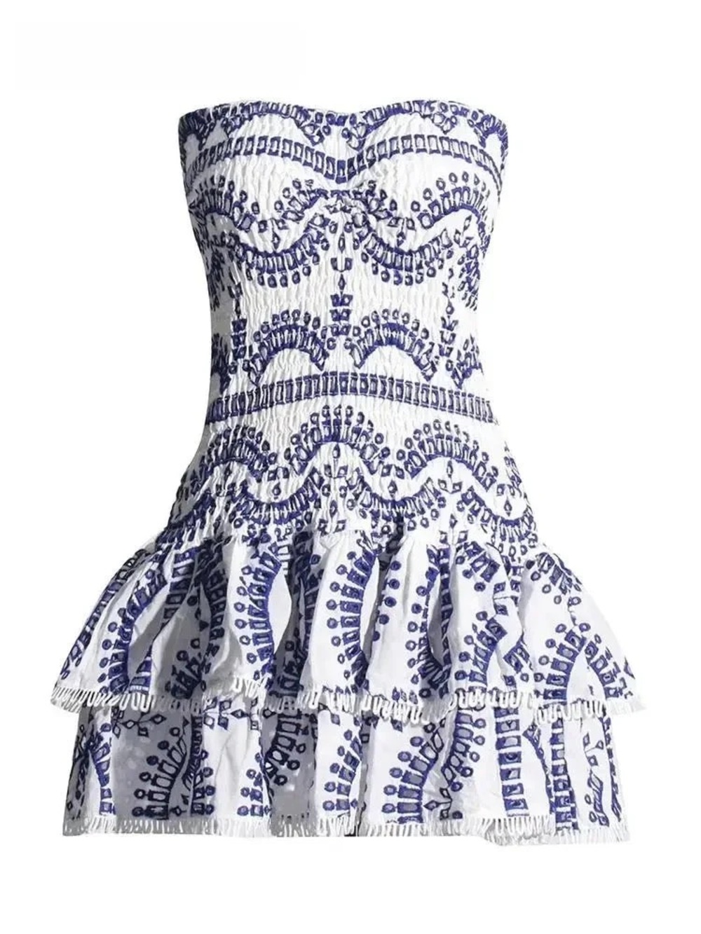I Am Dusk Santorini Smocked Strapless Dress Small NWT